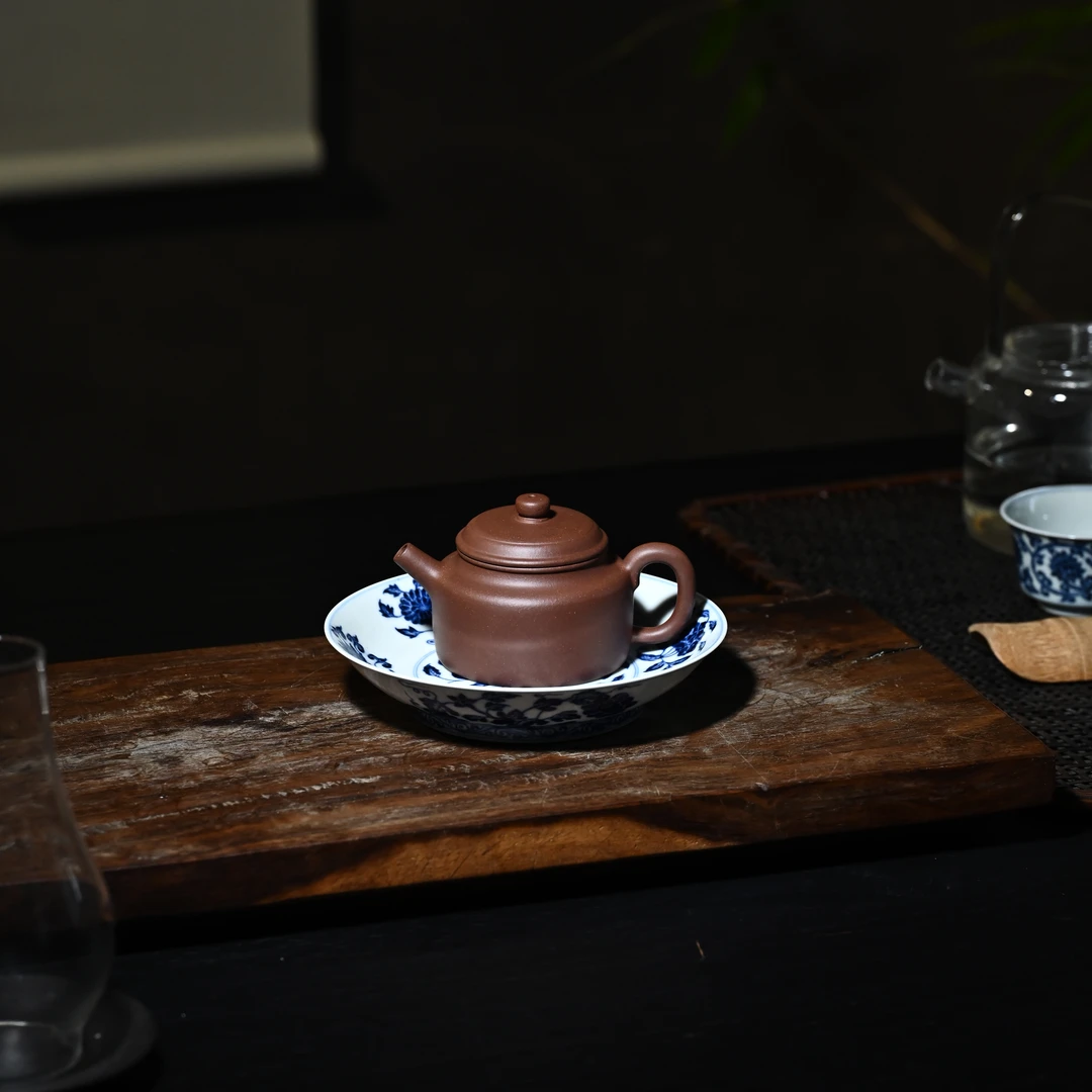 宜兴原矿紫砂壶 德中壶 手工制作 原矿无添加羊角山紫泥130cc