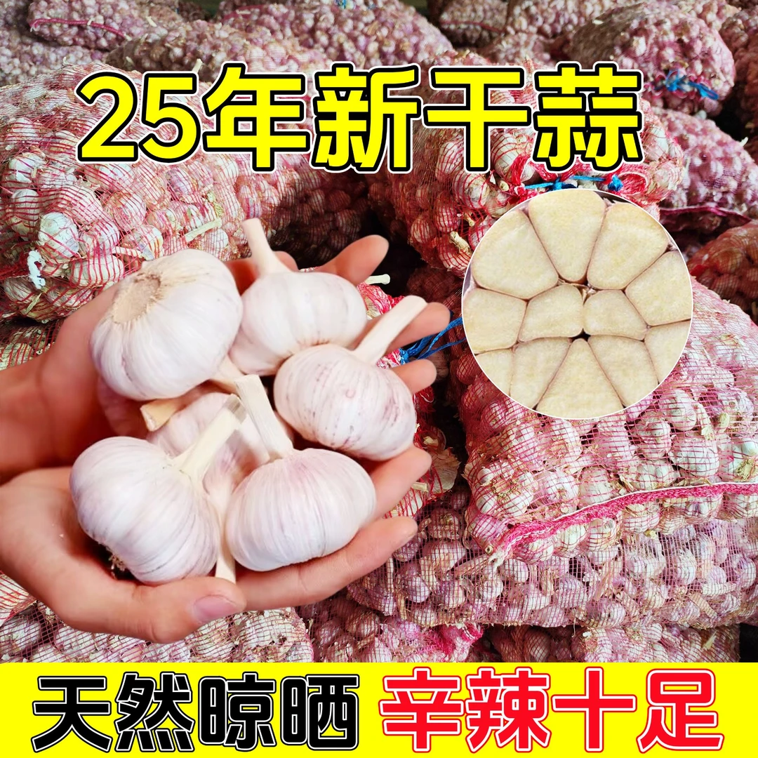 新客专享干蒜紫白皮大蒜头新鲜便宜多瓣辛辣提香厨房炒菜必备