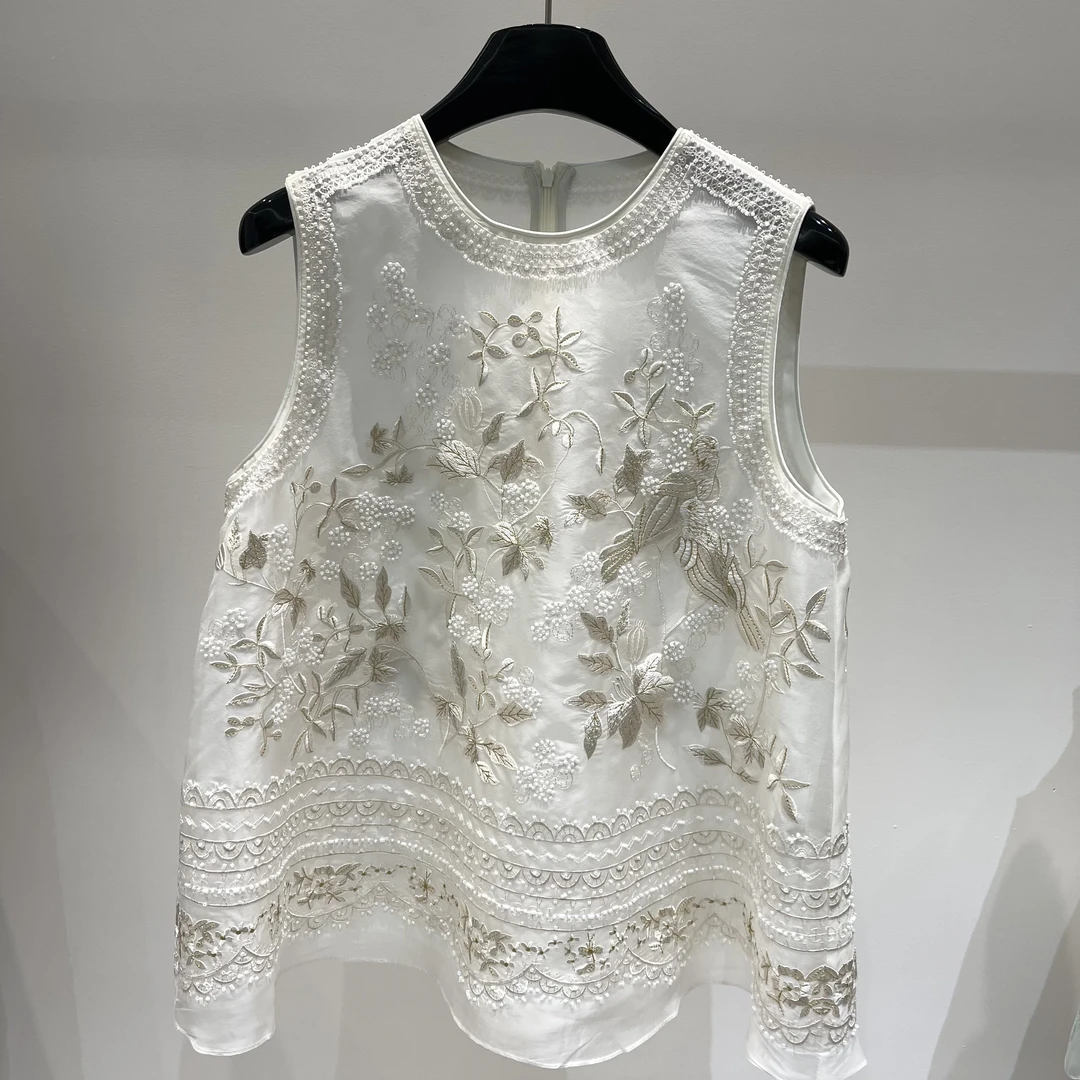 【喜鹊登枝】重工钉珠亮片刺绣上衣 桑蚕丝 25