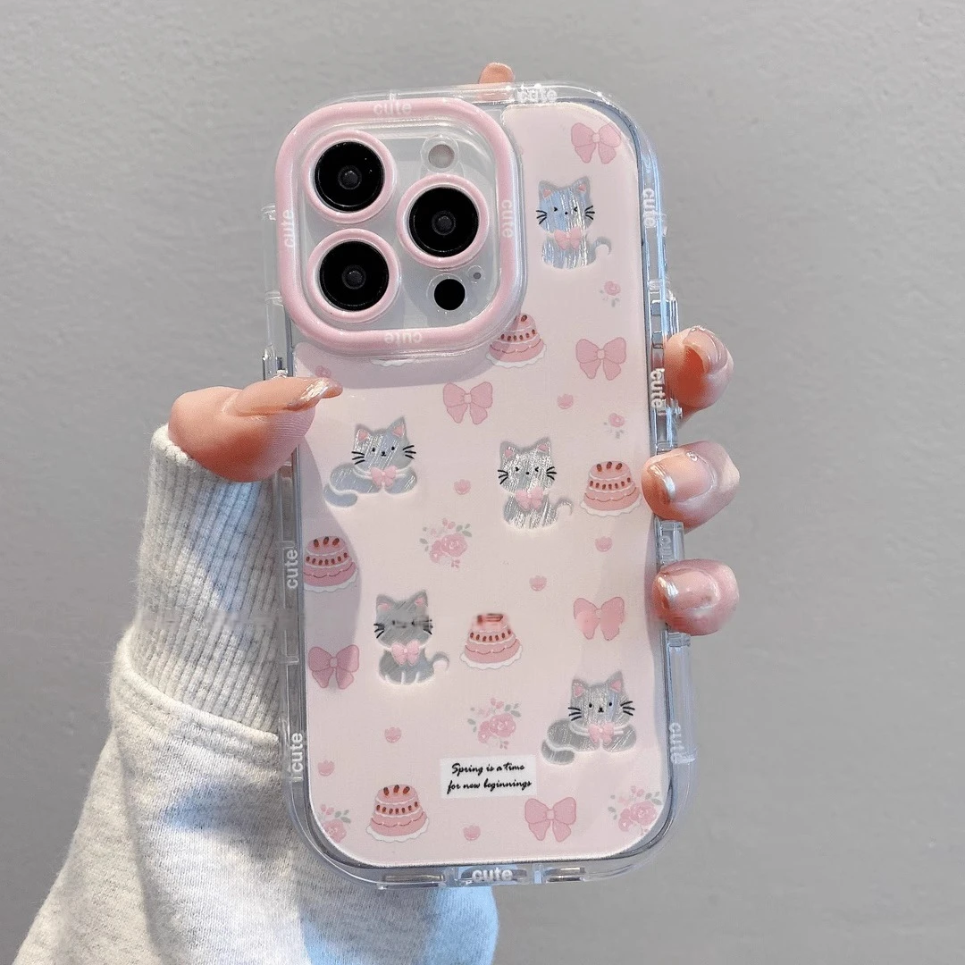 可爱猫咪适用苹果16promax手机壳全包防摔iphone15promax保护壳14