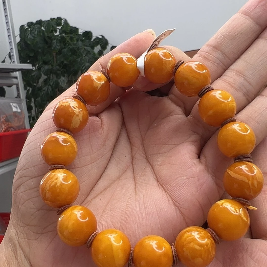手链琥珀未镶嵌橘皮手串14MM