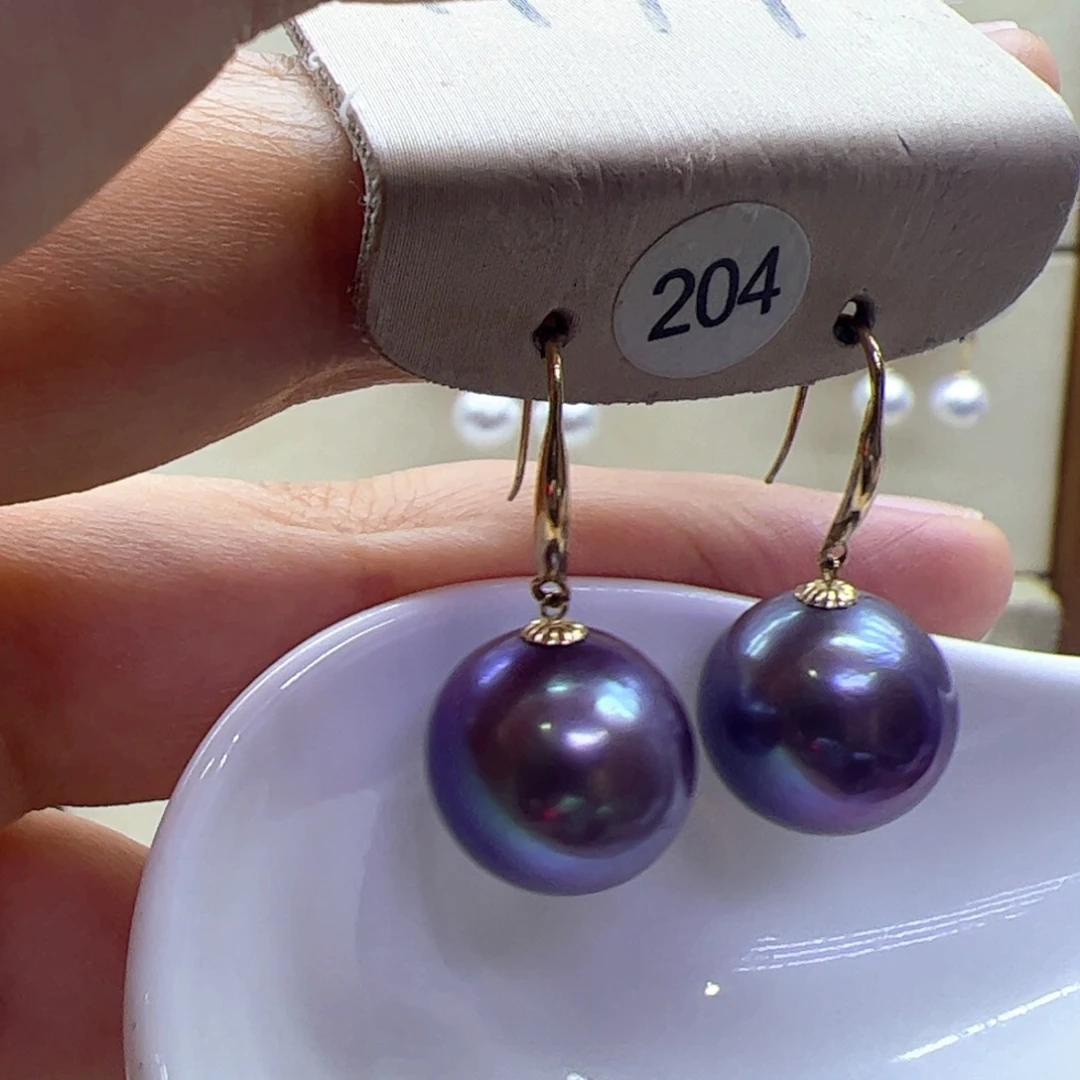 18K金镶嵌淡水珍珠耳饰