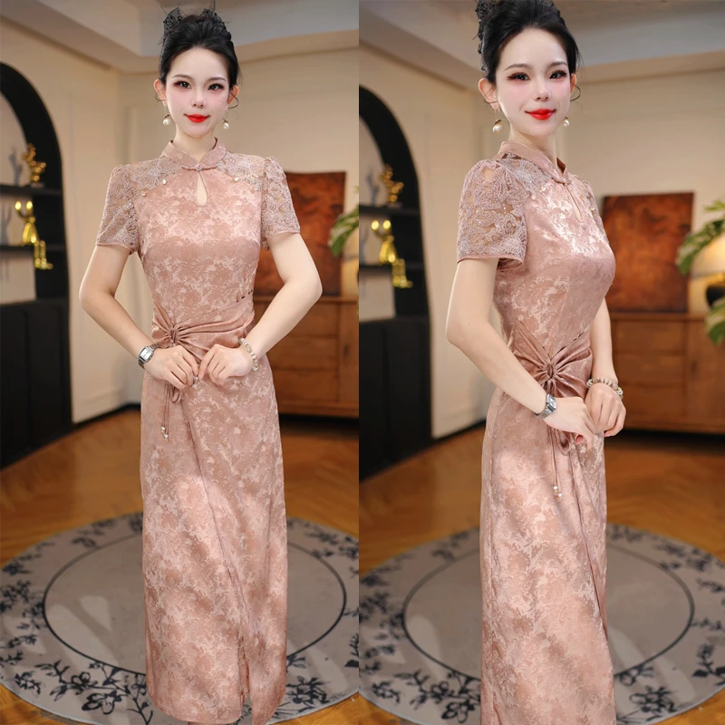 【粉色物语】2025年夏季新款旗袍连衣裙气质高贵轻奢高端不挑人