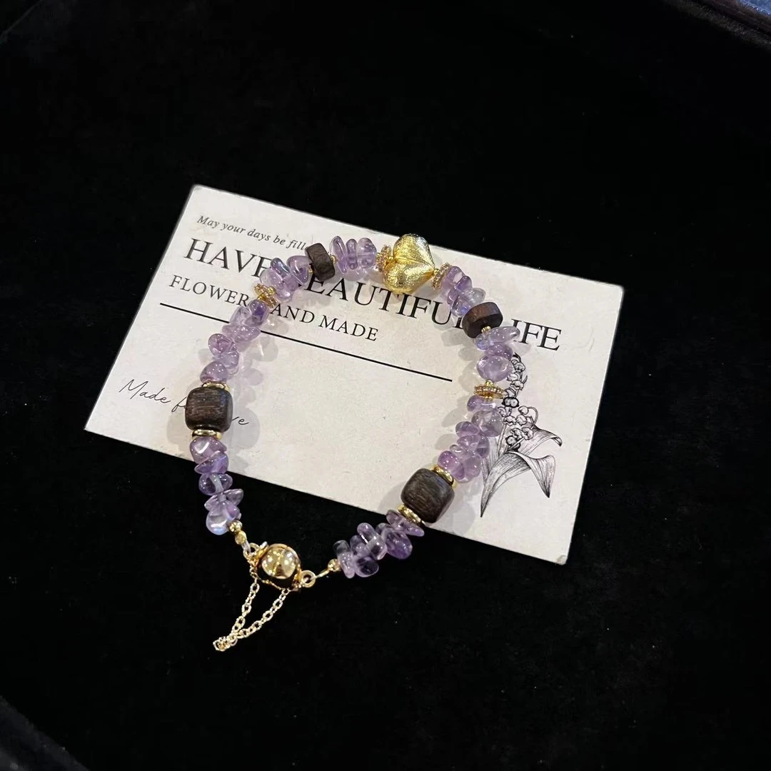 D541 紫水碎石设计款手串 多样性发一