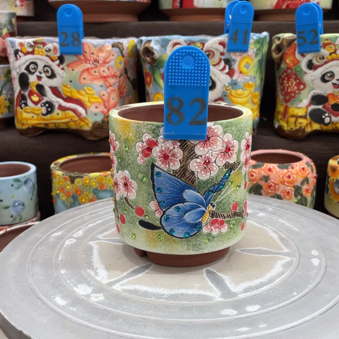 红陶多肉花盆直筒