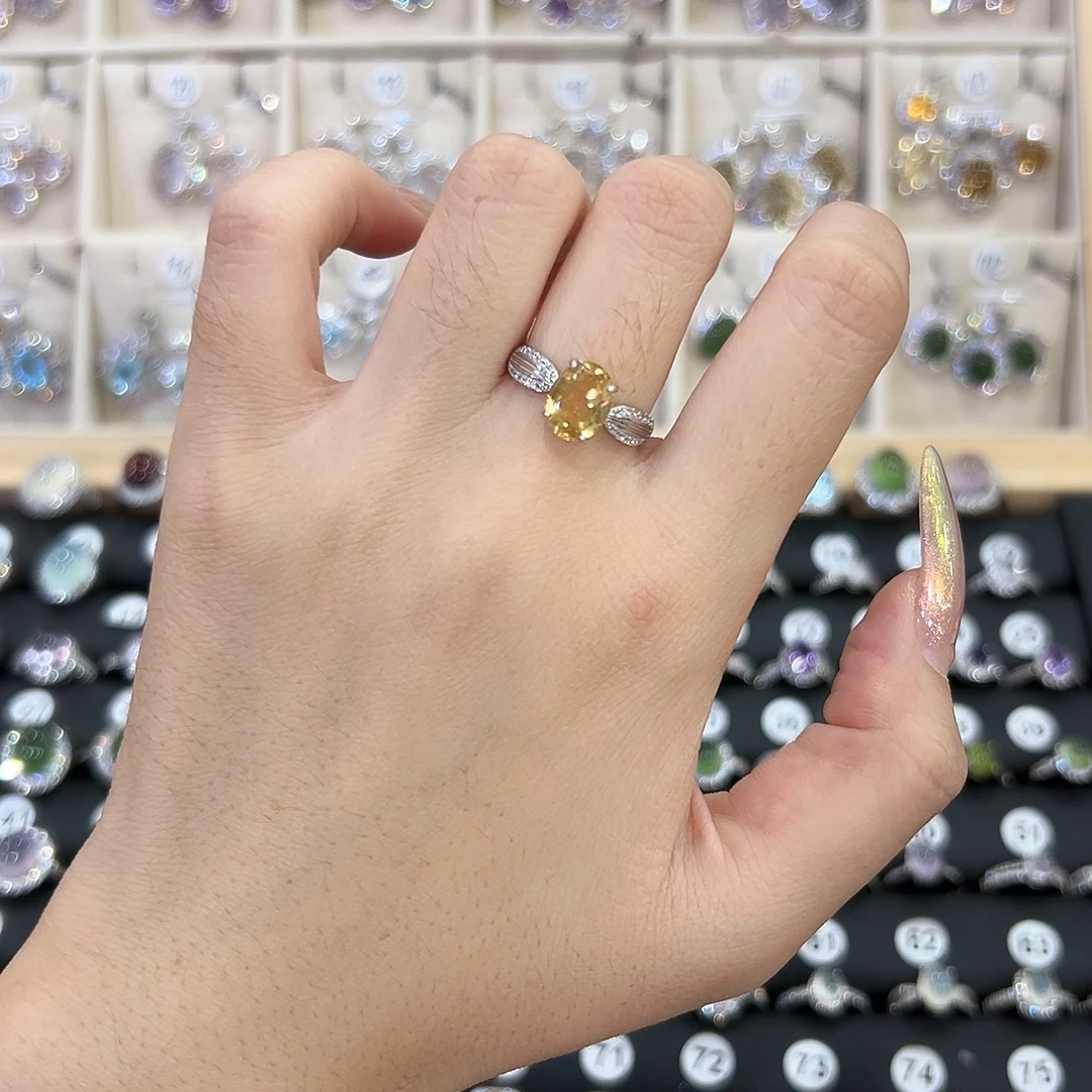 戒指银S925镶嵌水晶