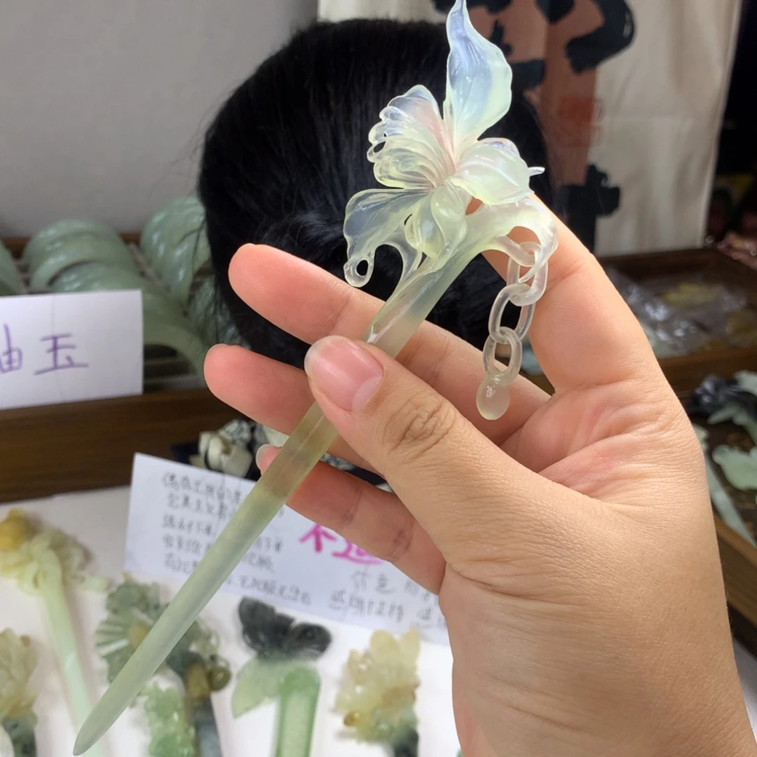 蛇纹石玉未镶嵌发饰