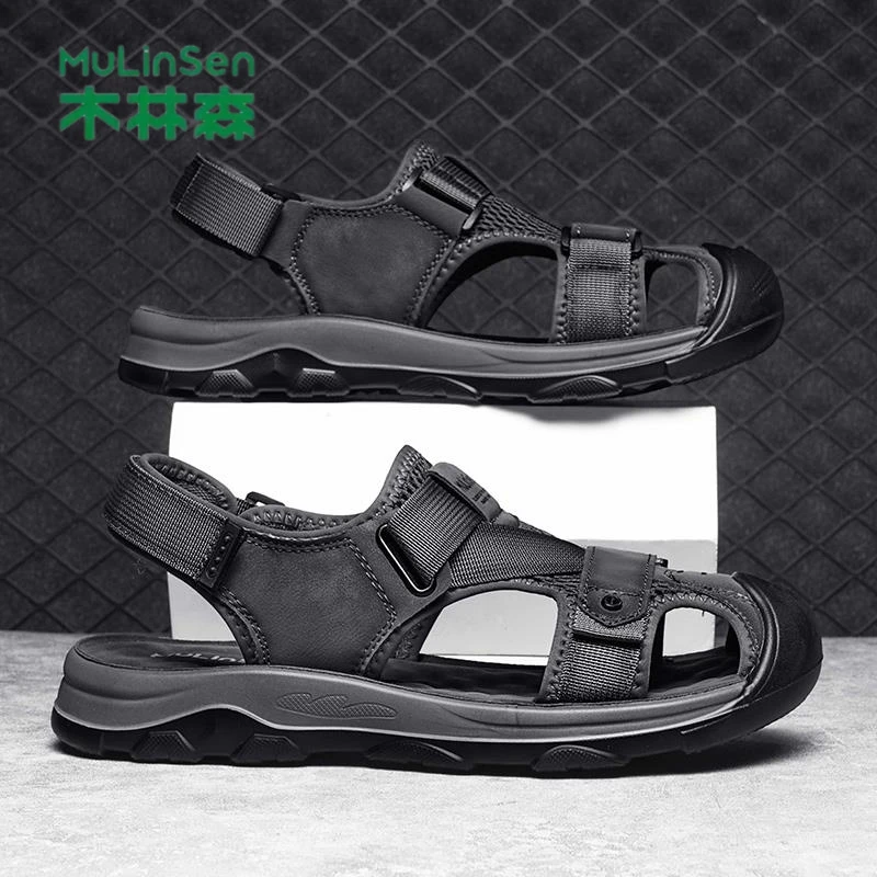 木林森凉鞋秋季男鞋男款外穿沙滩镂空旅游涉水鞋新款洞洞户外休闲