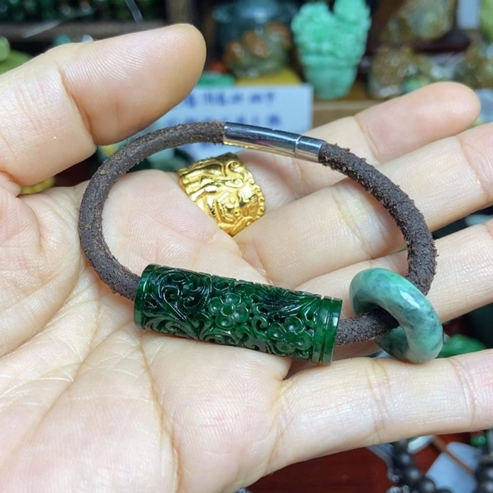 老料种老肉细镂空桶珠手串一条