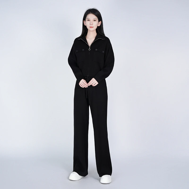 浒城古娘修身休闲百搭简约女运动卫衣套装WH05007302+WH05007303