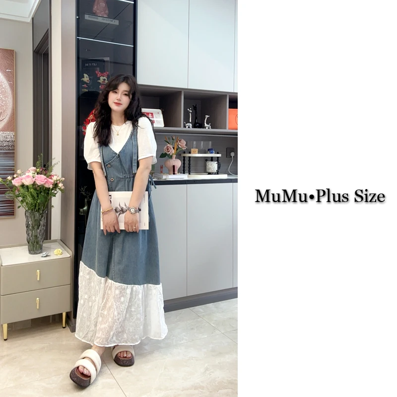 夏日绝美穿搭牛仔吊带连衣裙女超火好看独特漂亮鱼尾背带长裙套装