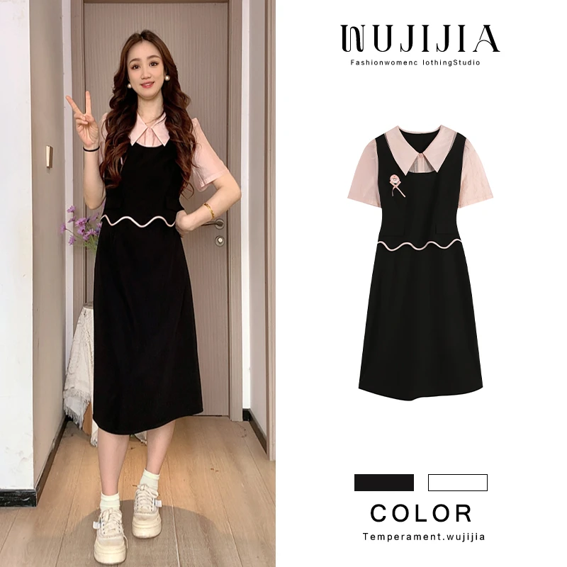 黑色赫本风气质减龄连衣裙夏季显瘦小黑裙裙子黑色连衣裙ZL54731
