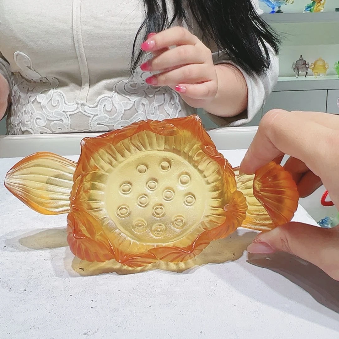 【闪购商品】手工艺品琉璃莲花底座多用