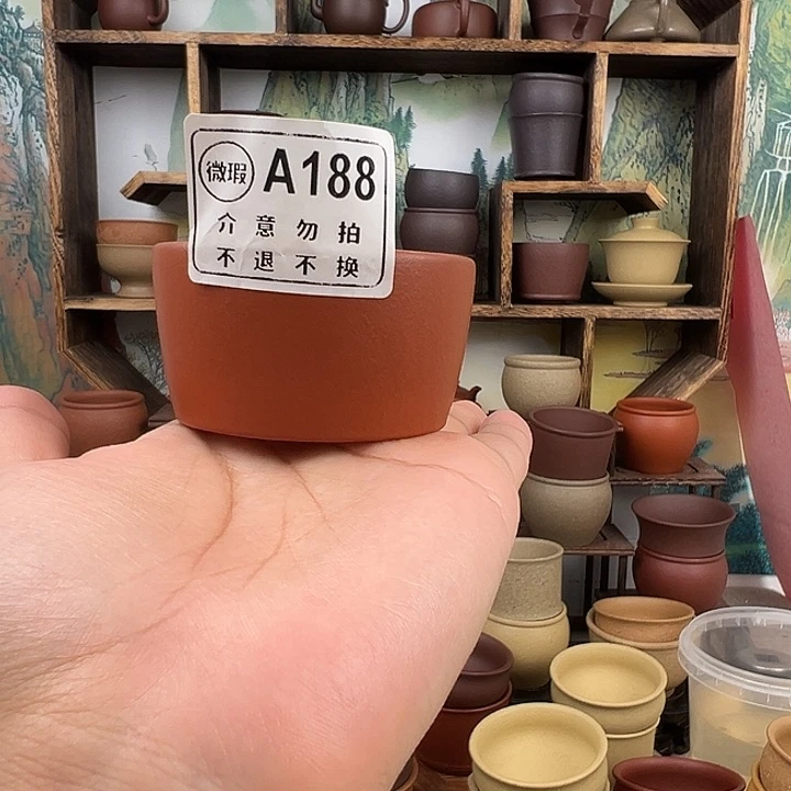 紫砂茶杯拙器甄选，纯原本矿。60毫升