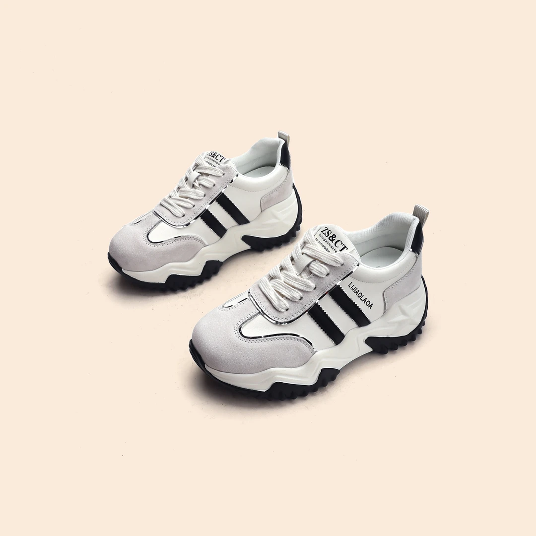 花千树·厚底增高7CM单鞋2025春季新款老爹鞋潮流软底休闲运动鞋