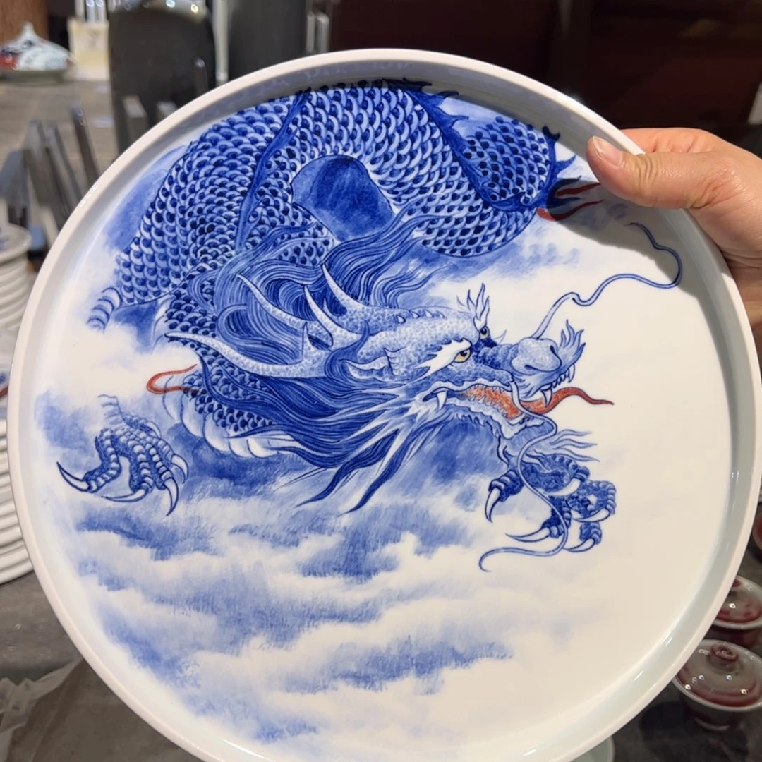 杯原矿青花釉里红瓷器