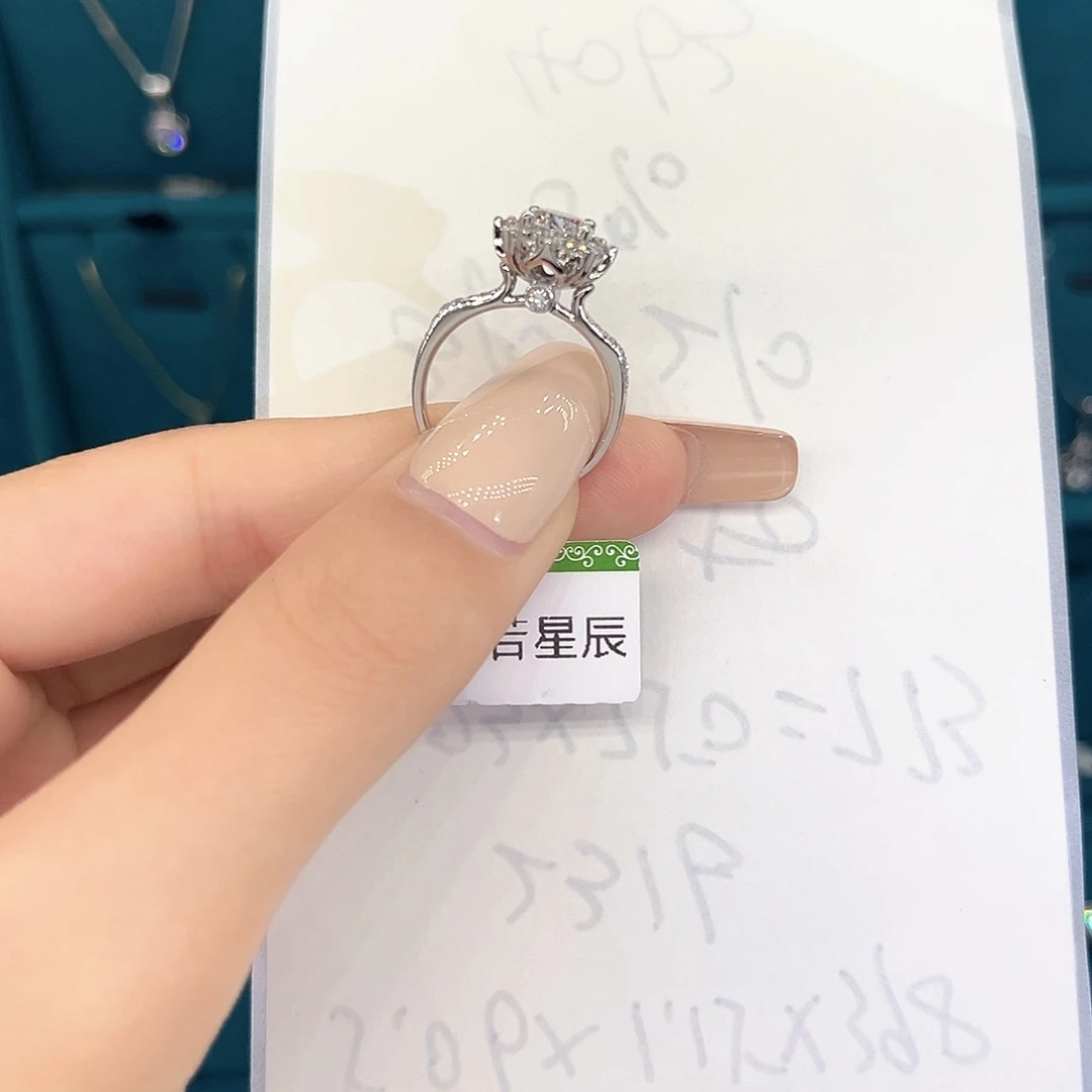 铂Pt950镶嵌实验室培育钻石灿若星辰一克拉13