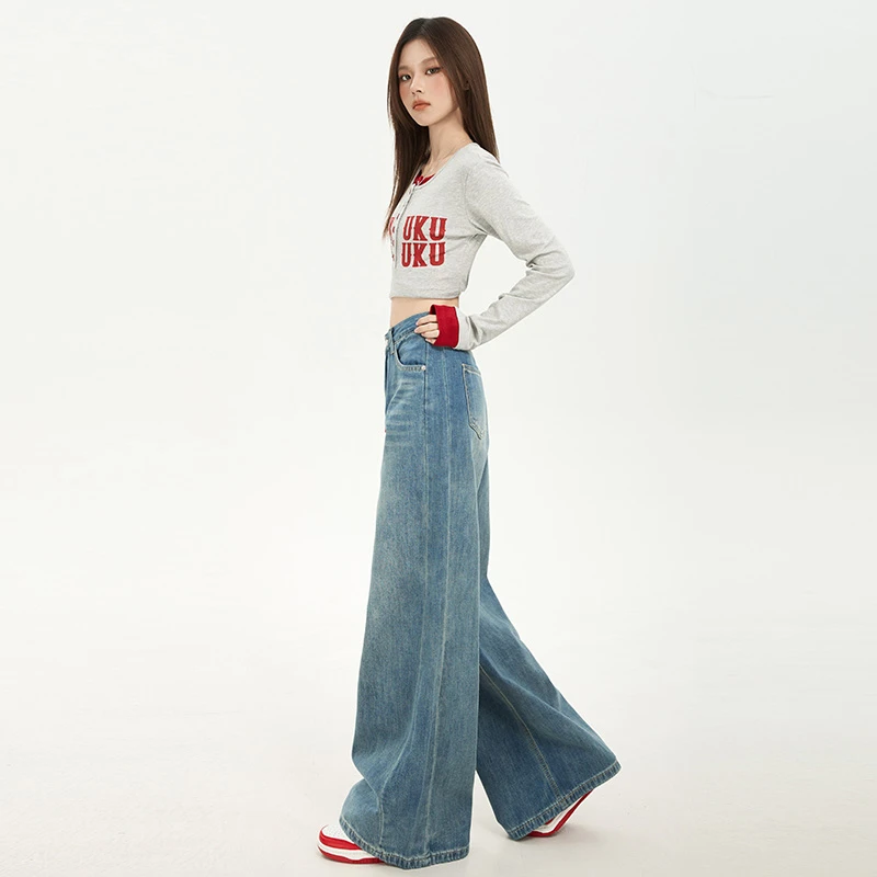 2025年秋冬新款牛仔裤女高腰显瘦