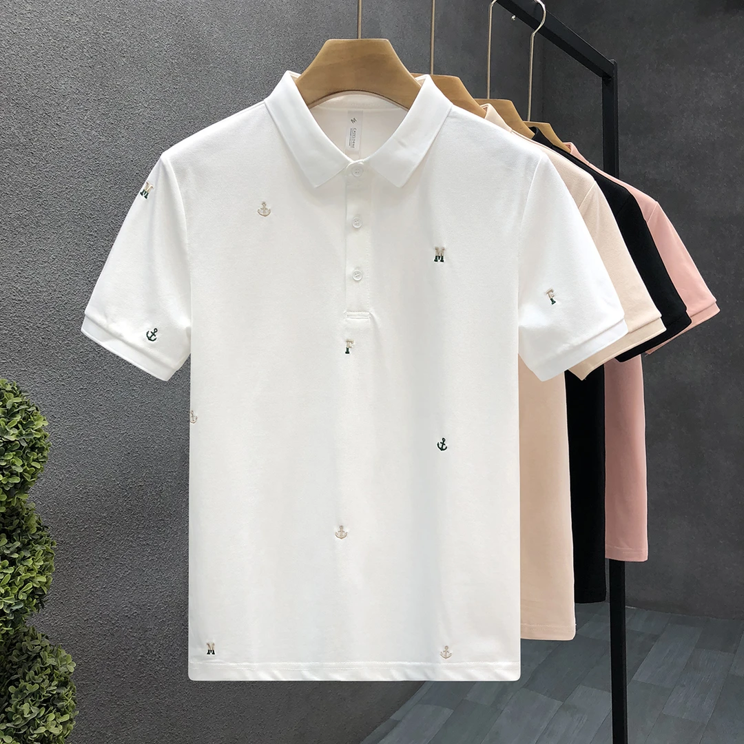 郎的出口品质刺绣高端polo衫男痞帅翻领短袖t恤2025夏季新款半袖