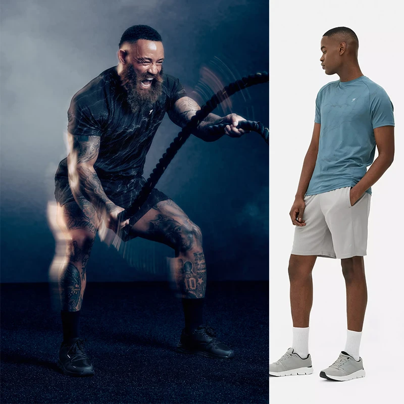 反光速干短袖t恤男夏季户外运动健身跑步薄款吸湿排汗透气打底衫