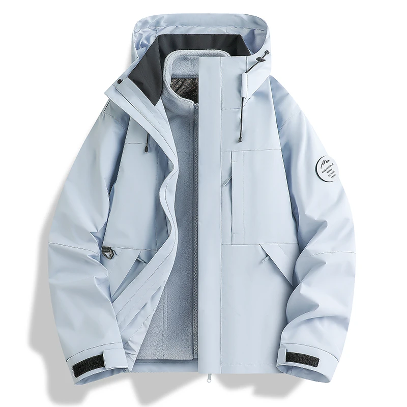 冬季户外三合一防风防水可拆卸保暖冲锋衣外套