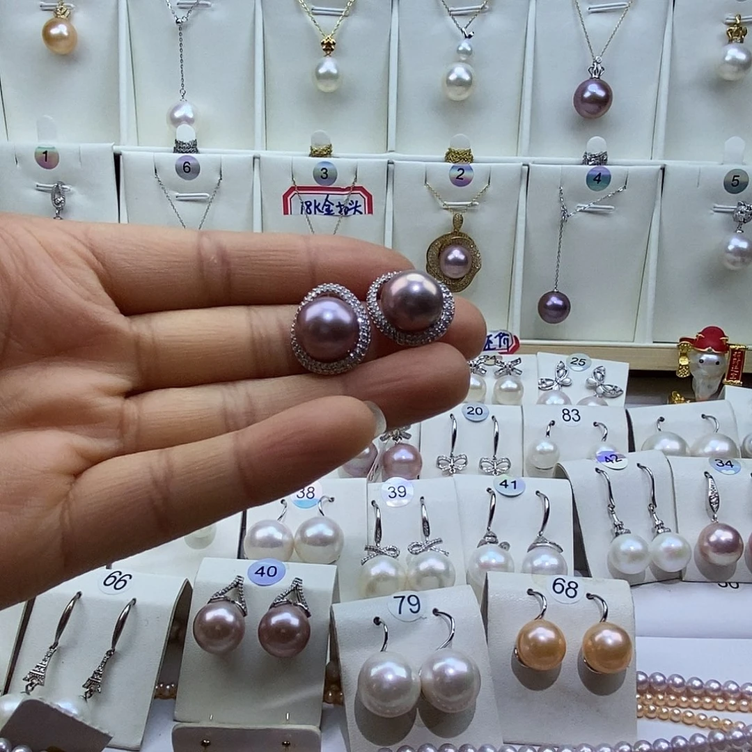 淡水珍珠吊坠(赠链)银S925镶嵌