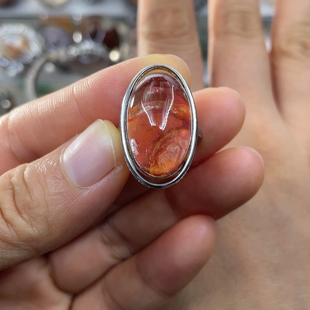【闪购商品】水晶珠宝半成品银S925镶嵌戒指