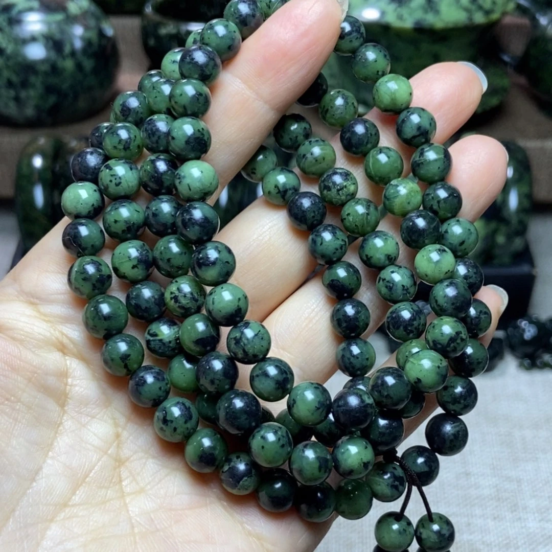 蛇纹石玉未镶嵌药王石项链卡8