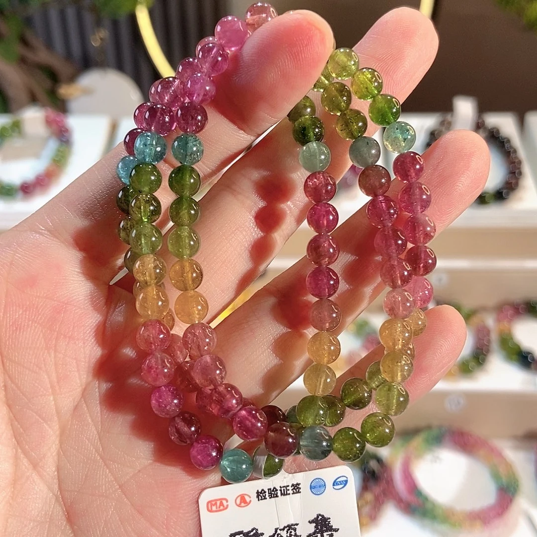 手串未镶嵌碧玺G2056三圈颜色微差