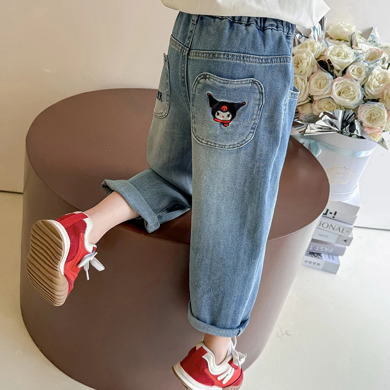 女童牛仔裤春秋款2025新款儿童春季女宝宝直筒裤春装长裤精灵裤子