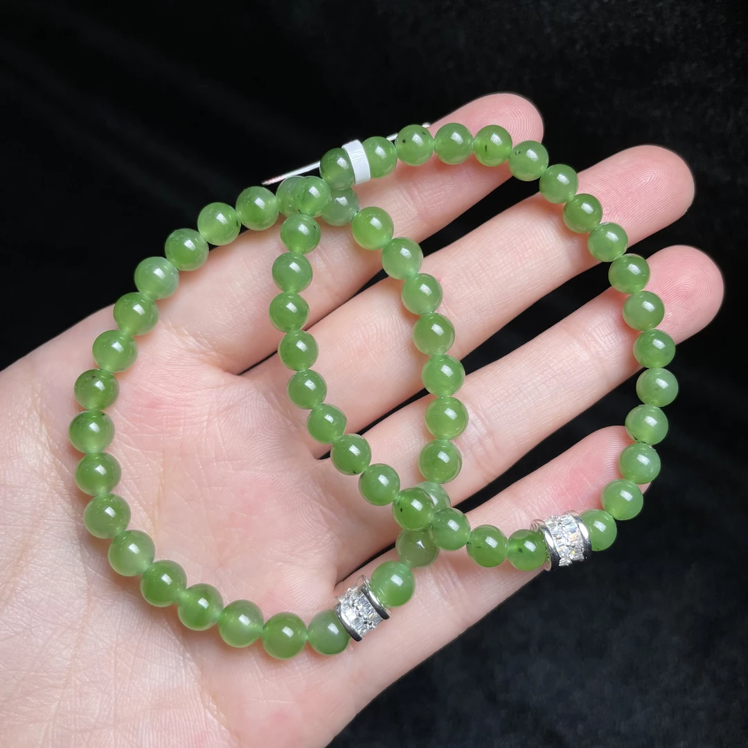 【玉氏珠宝】925银和田玉手串 多样性发其一 CANYF0010140