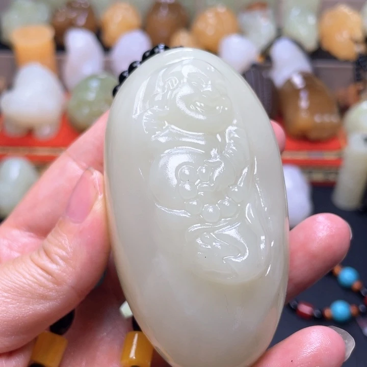 石材方解石手把件