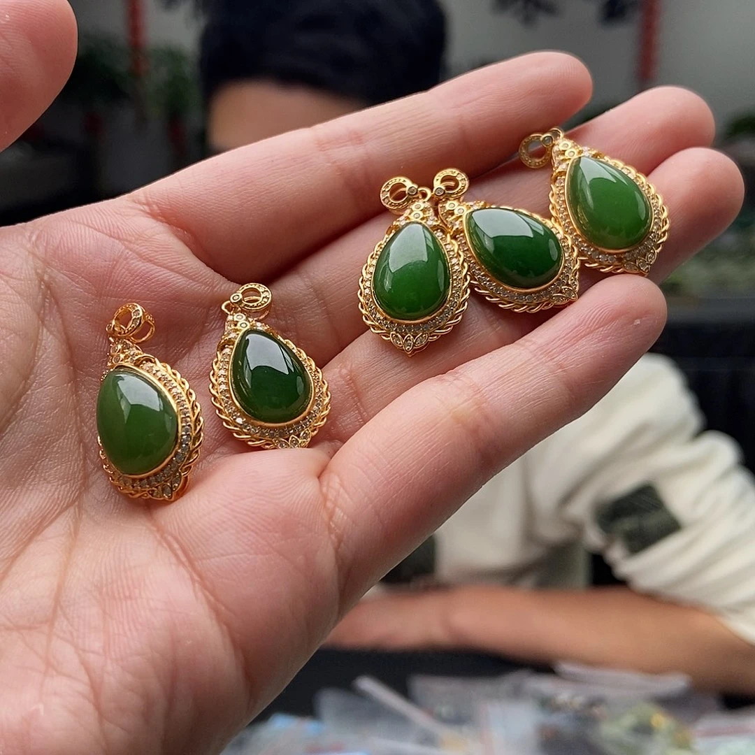 和田玉颜色多样性发拍一发一银S925镶嵌