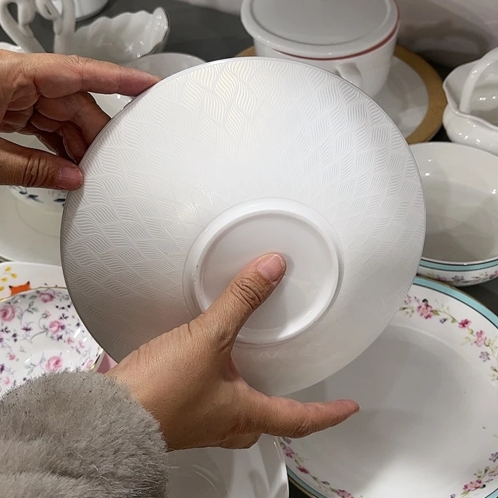 瓷片微瑕骨瓷碧波深盘一个