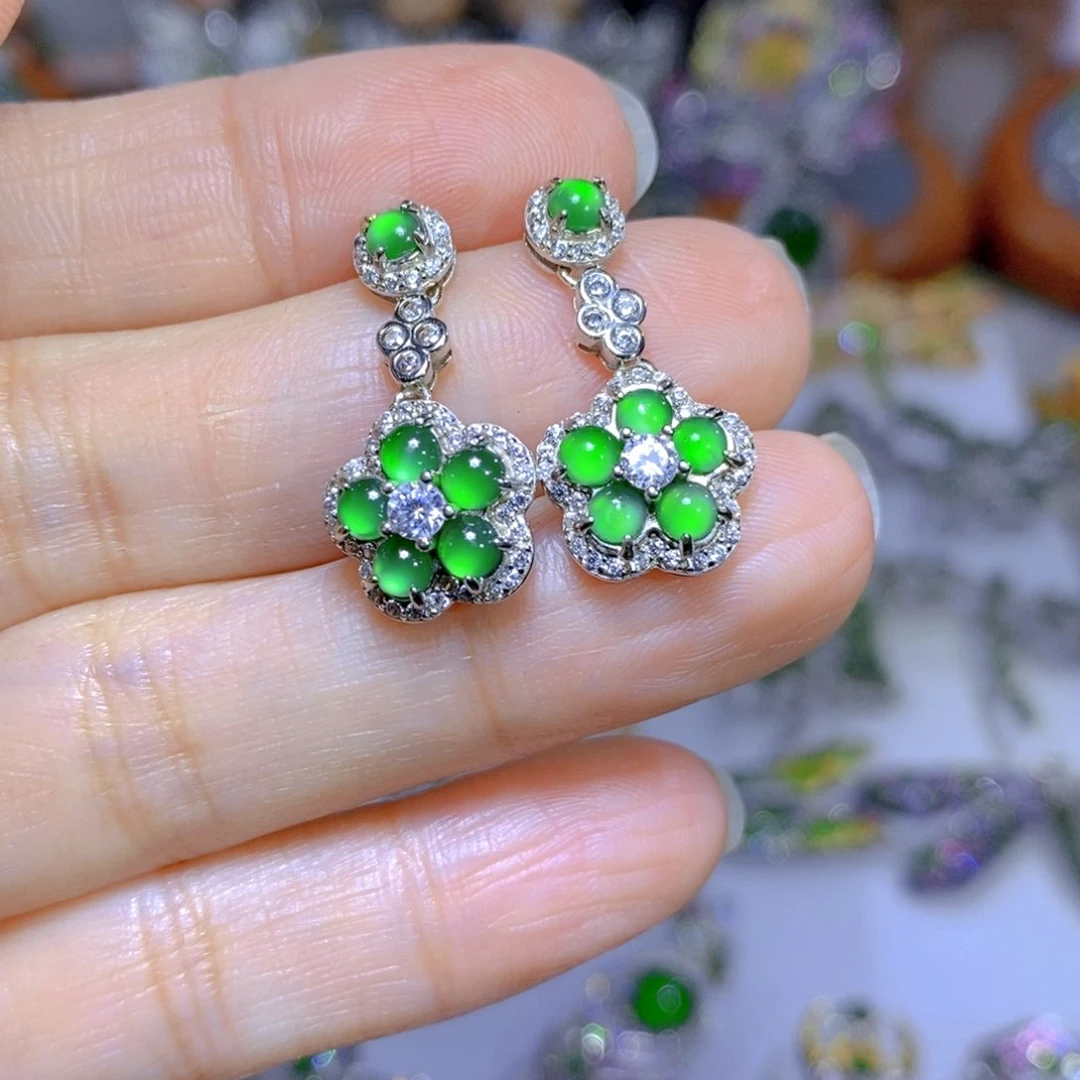 翡翠颈饰银S925镶嵌天然翡翠