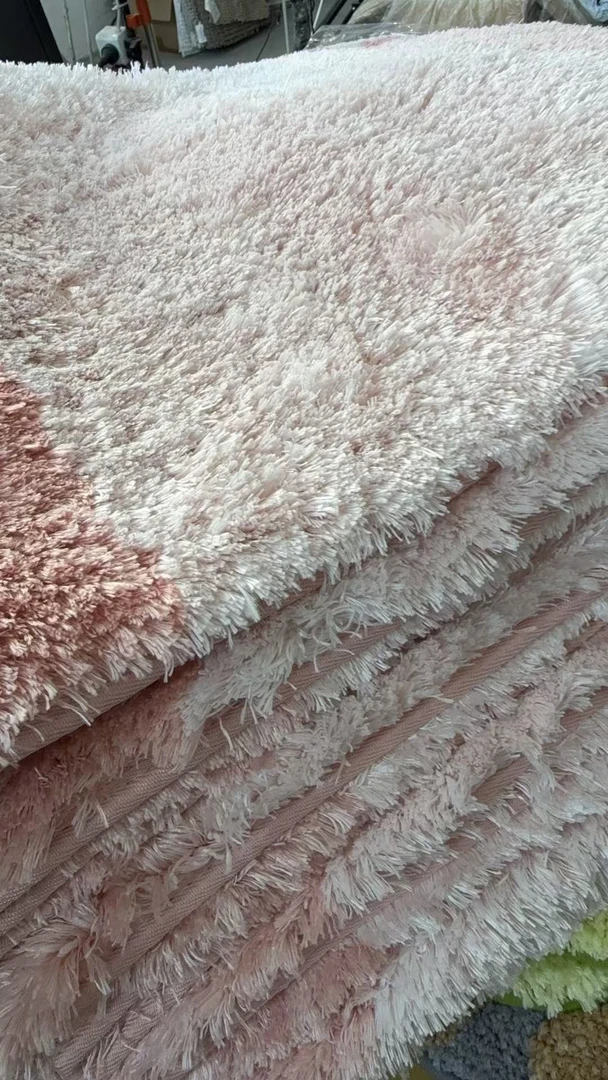 外贸出口粉色渐变浴室地垫43*61cm