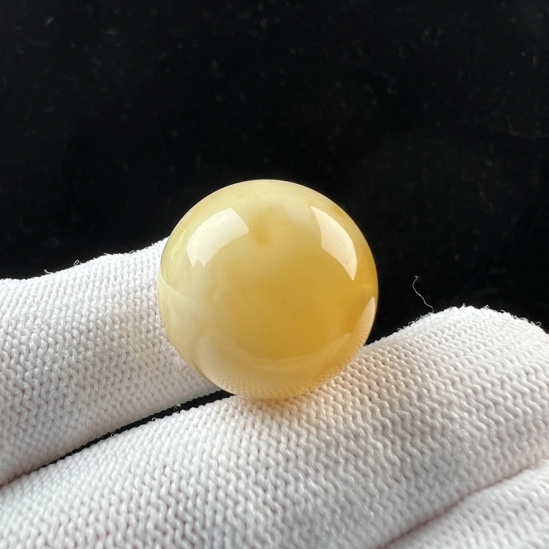 A1000天然原矿蜜蜡 浓蜡妖花圆珠19.5mm 4.3克 150克价