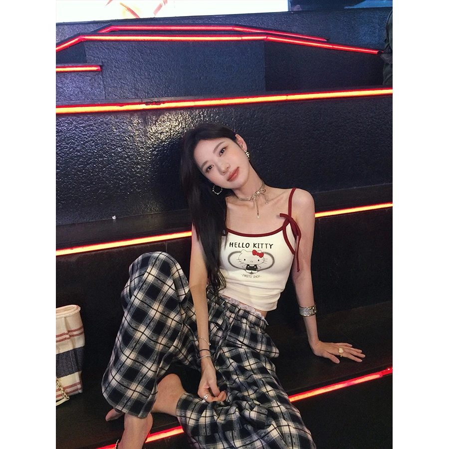 *张贝贝 苏格兰小镇 抽皱蕾丝 早春复古格子裤