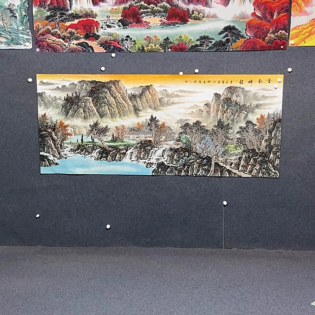 国画小八尺山水一副