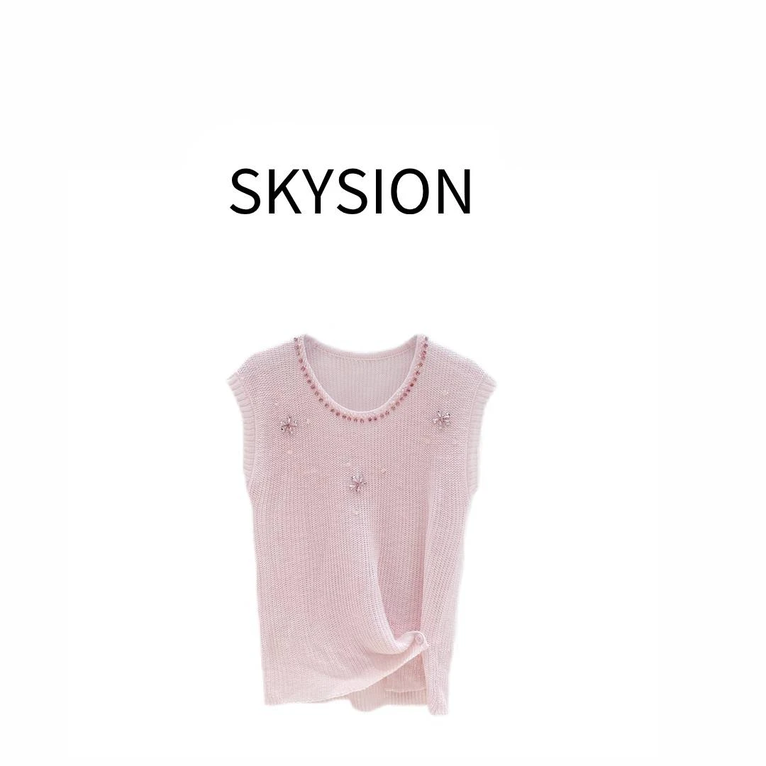 5250#【星光褶褶】2025夏季新款时尚天-丝＋亚麻设计师上衣