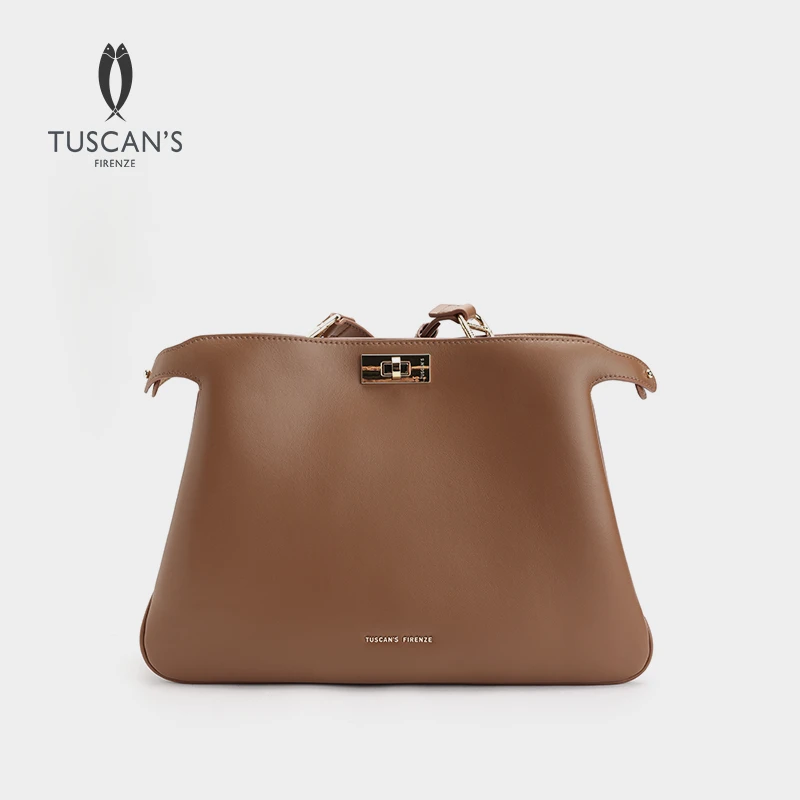 TUSCAN'S经典百搭真皮牛皮手提包单肩斜挎包TS时代通勤女款包包