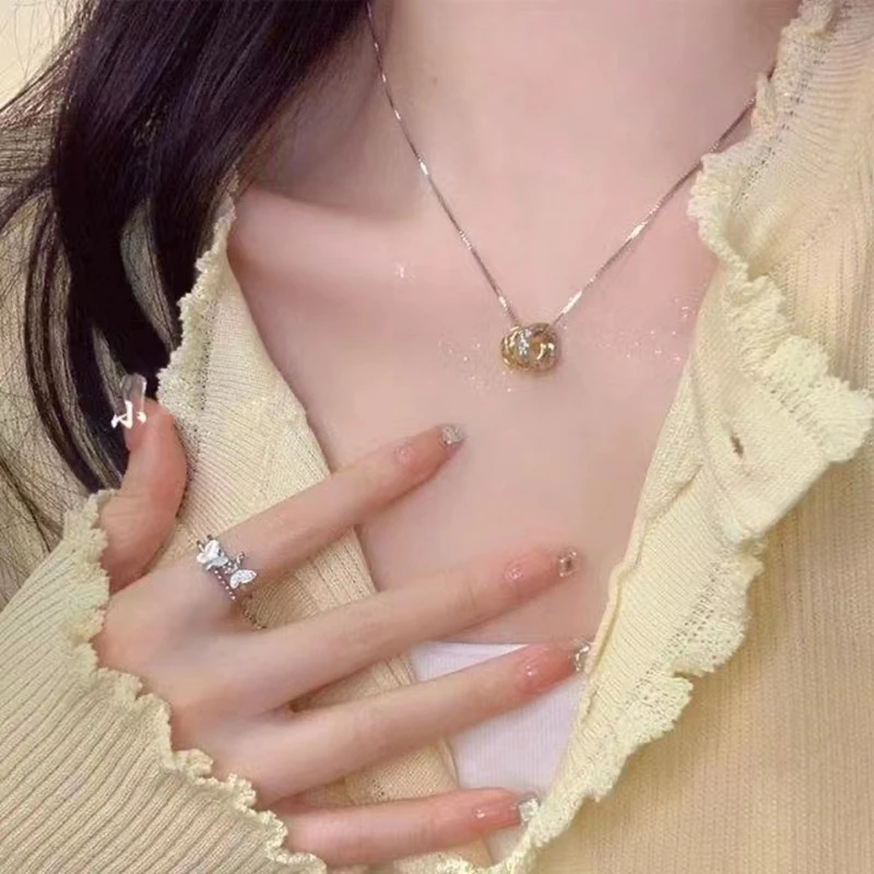 合金项链 网红同款圈圈项链轻奢小众新款女设计感高级毛衣链配饰