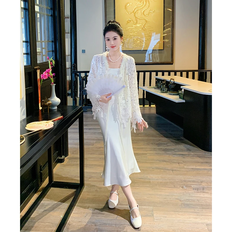 果果家【织梦】新中式复古女装2025春季刺绣设计师长袖外套半身裙