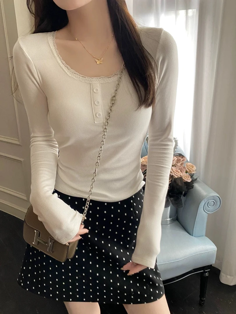 新疆包邮【622】蕾丝花边T恤-衣长45