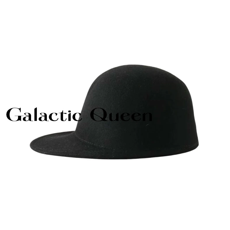 Galactic QueenT100%羊毛报童帽复古马术帽骑士帽圆顶休闲帽纯色