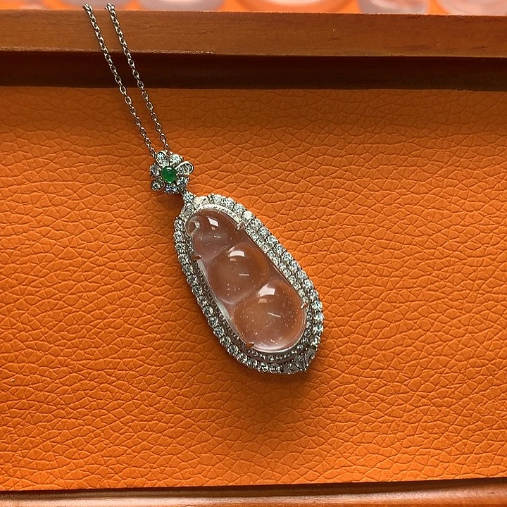 石英质玉银S925镶嵌颈饰