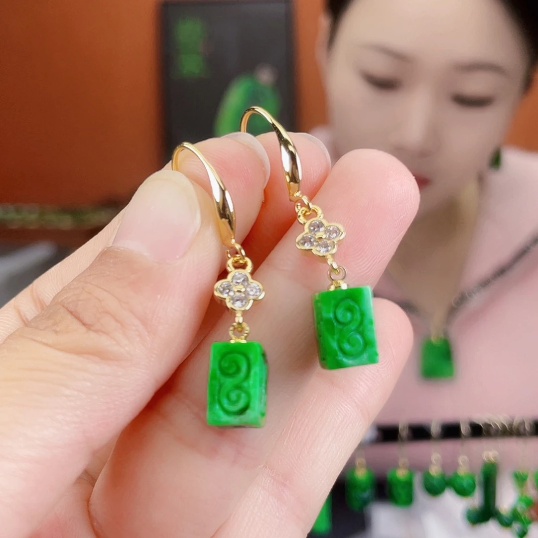 翡翠未镶嵌耳饰饰品