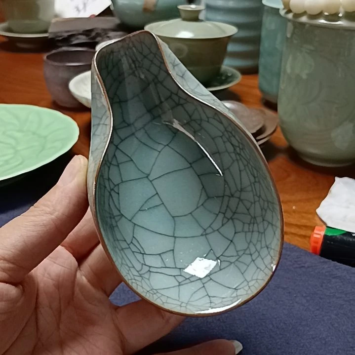 哥窑粉青茶合处理