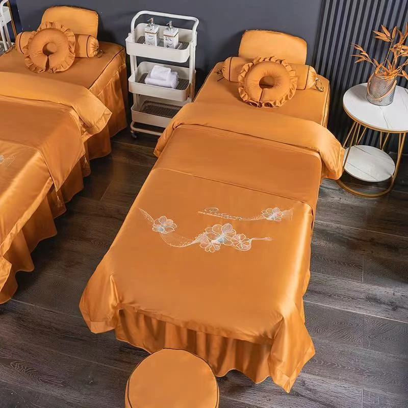 美容床罩四件套美容院新款高档轻奢皮肤管理按摩床套四季通用定制