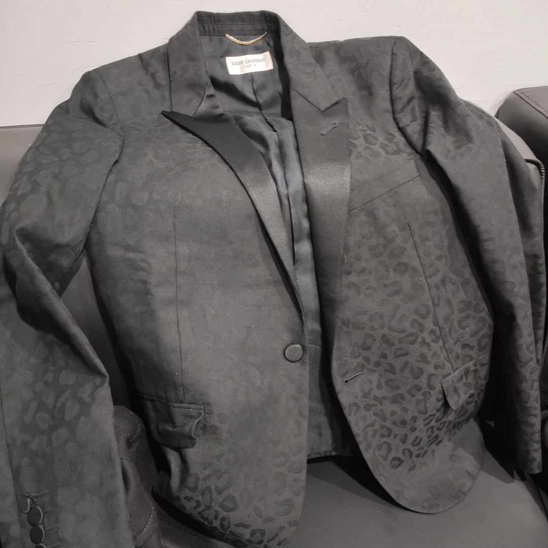 95新 YSL/圣罗兰 西服外套黑色38码/250312LZGYS03